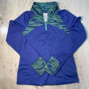 Girls small 6/6x champion athletic long sleeve shirt with 3/4 zipper.